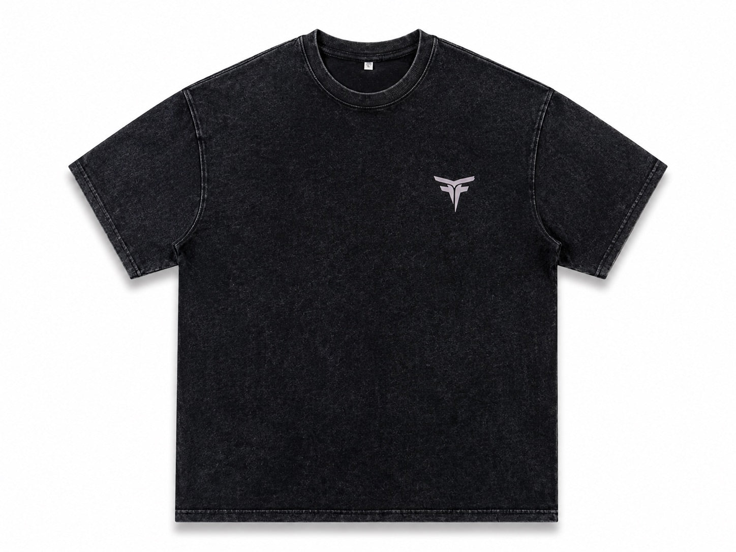 Fury Fit Premium Oversized Acid Wash Tee - Black