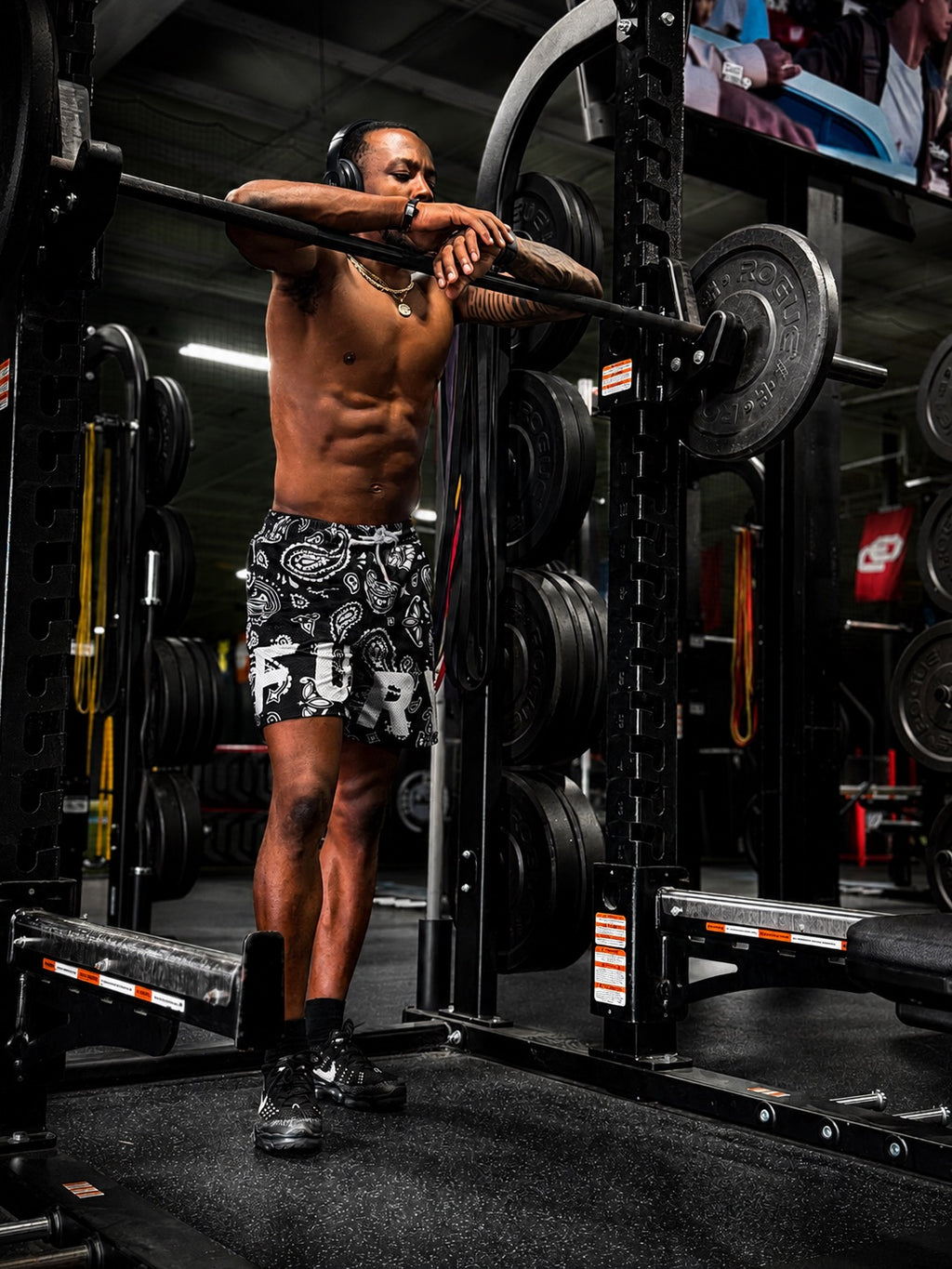 Fury Fit Performance Mesh Shorts – Black Paisley