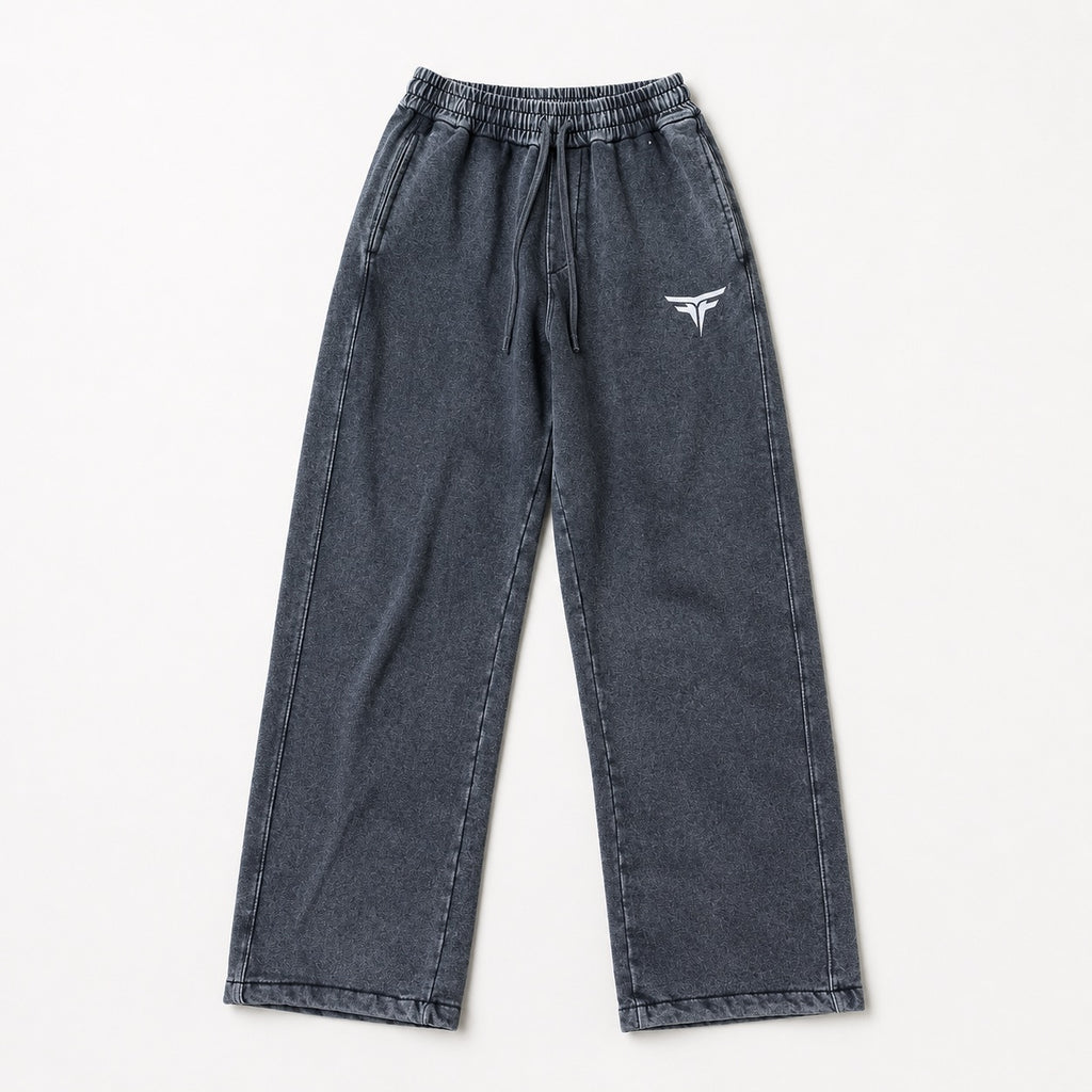 Fury Fit Acid Wash Sweatpants - Black