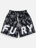 Fury Fit Performance Mesh Shorts – Black Paisley