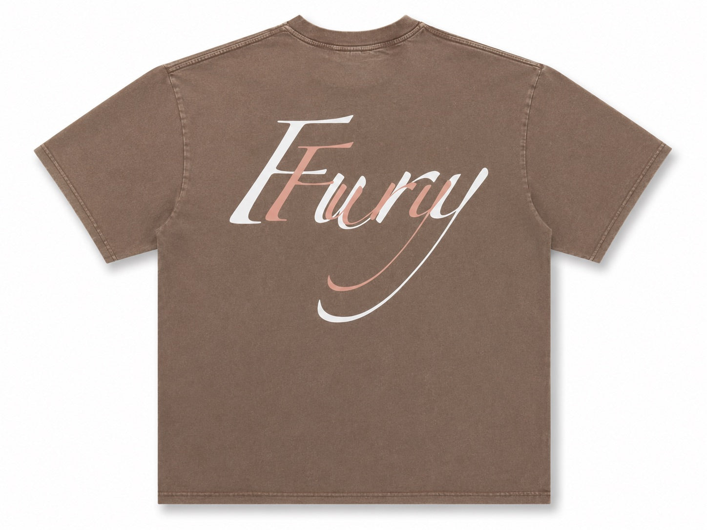Fury Fit Premium Oversized Acid Wash Tee - Tan