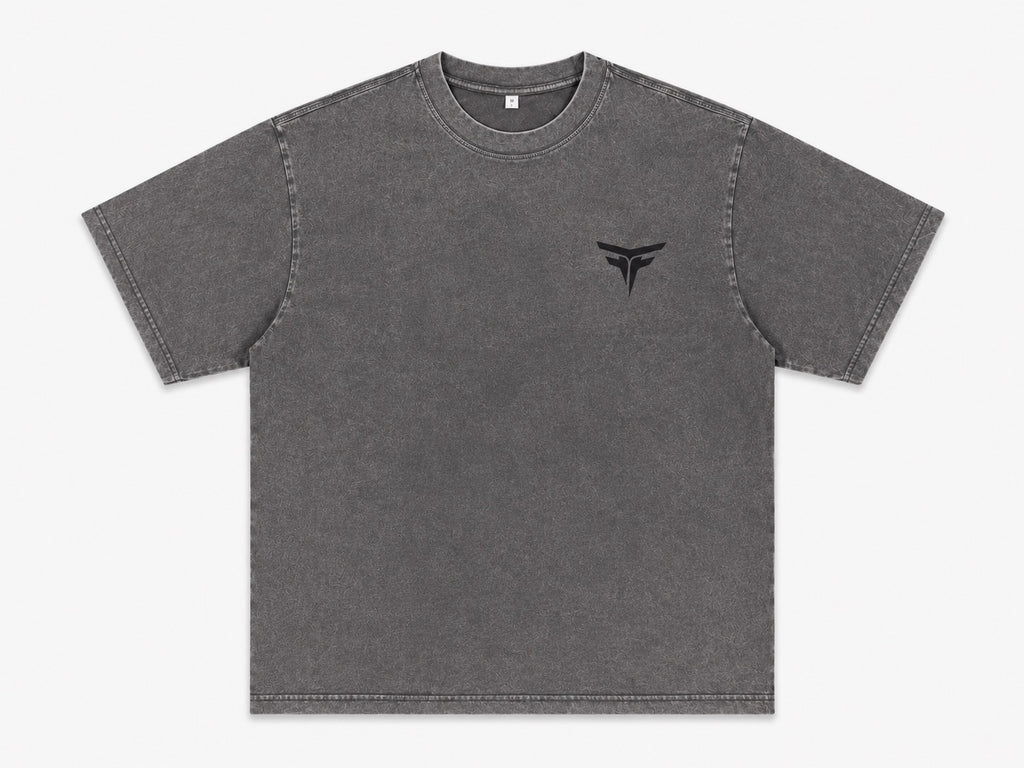Fury Fit Premium Oversized Acid Wash Tee - Grey