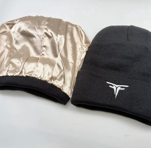 Fury Fit Crown Satin-Lined Beanie — Black