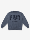 Fury University Fleece - Acid Wash Over sized Crew Neck